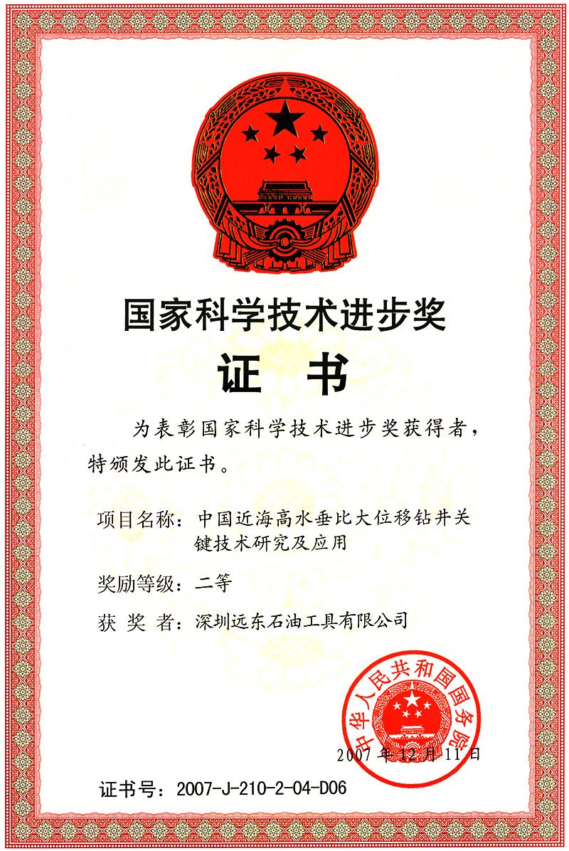 National Science & Technology Progress Award Second Prize