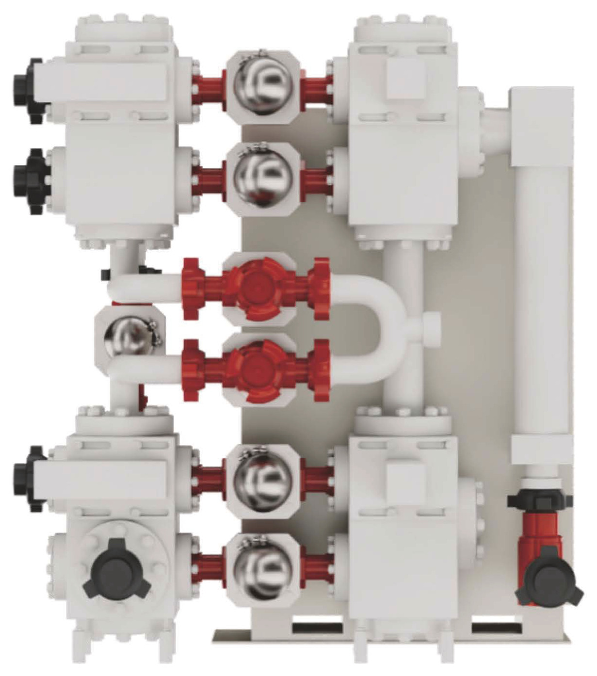 FEODE FECCS connecting manifold system with high-pressure union valves and accumulator assemblies / FECCS 连接管汇系统，高压由壬阀组与蓄能器组件